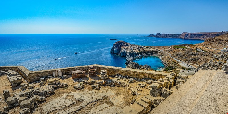 aerial view of Lindos on Rhodes